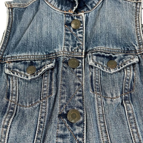 American Eagle Denim Vest Women's Size Medium Jean Jacket Blue Button Up - Picture 9 of 12